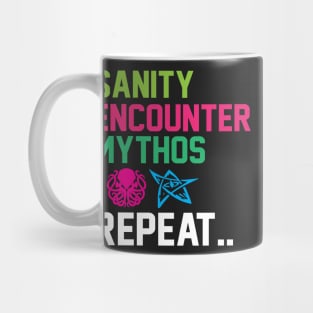 Arkham Horror Sanity, Encounter, Mythos, Repeat Board Game Graphic - Tabletop Gaming Mug